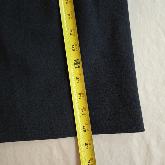 Kasper II Navy Dark Blue Wool Pencil Midi Skirt with Pockets - Picture 2 of 9